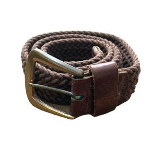 Men’s Brown Woven Braided Belt Size ML Vintage
